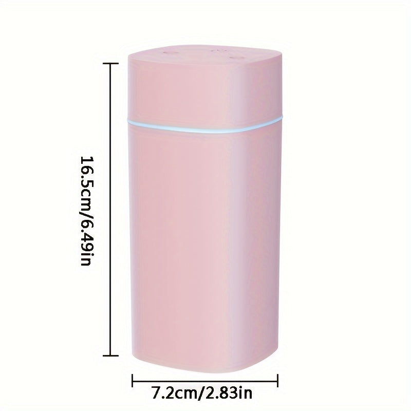 Humidificador de Doble Puerto con Capacidad de 600 ml - Diseño Moderno y Elegante, Gran Salida de Niebla, Apagado Automático, Tapa Extraíble para Fácil Limpieza, Ideal para Hogar, Oficina y Coche, Humidificador Compacto de Escritorio | Banda Brillante De