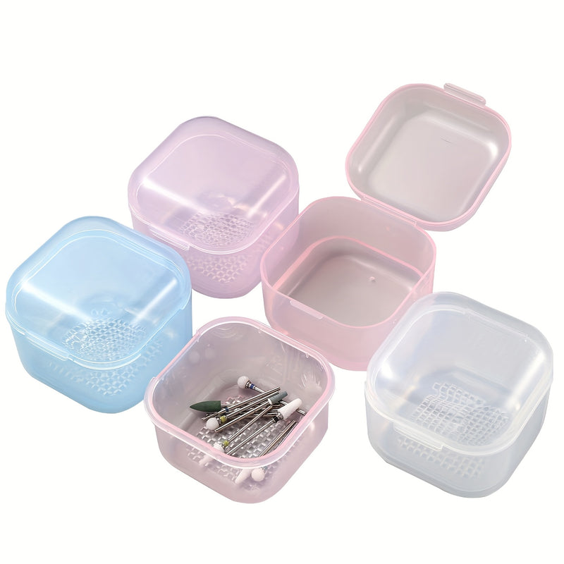 Caja esterilizadora de brocas para uñas de doble capa - Estuche de limpieza portátil y reforzado para uso en salón, sin necesidad de energía eléctrica, sin aroma, ideal para esterilización y organización de herramientas de manicura, estuche esterilizador