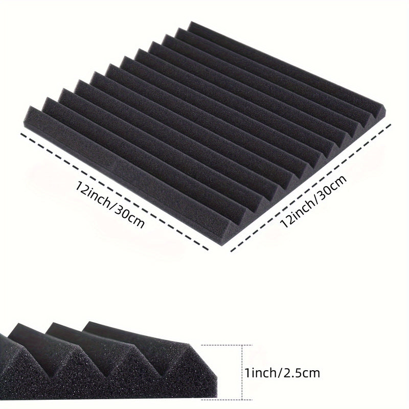 24 Paneles de Espuma Acústica, Azulejos de Cuña Absorbentes de Sonido de Alta Densidad para Reducción de Ruido y Tratamiento de Eco, Espuma Retardante de Llama para Estudios de Grabación, Cines en Casa, Oficinas y Salas de Juegos