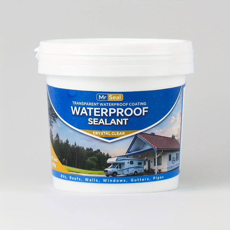 Sellador transparente y impermeable - 500g, sellador transparente para ventanas y techos de vehículos, automóviles, azulejos, pisos, paredes y techos - Duradero, de larga duración y resistente al clima, sella para vehículos, mejoras interiores de RV, vis