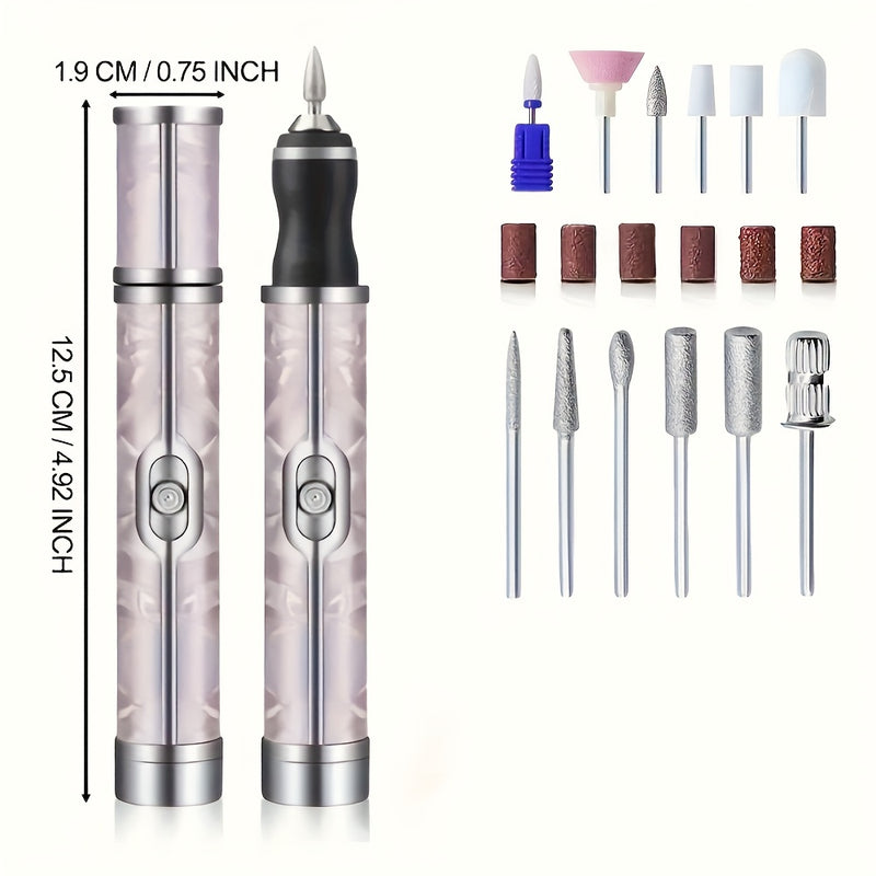 Broca para Uñas, Broca Eléctrica USB, Kit de Lima para Uñas y Salones en Casa, Herramientas de Manicura y Pedicura, Regalo Ideal para Mujeres, Regalo de Cumpleaños o Festivo, Rosa
