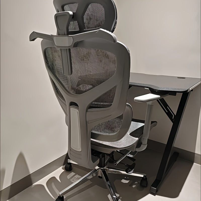 Butaca Ergonómica de Oficina - Silla Reclinable con Altura Ajustable, Soporte Lumbar, Respaldo en Malla Transpirable y Estructura Metálica, Diseño Fácil de Limpiar para Hogar, Juegos y Comodidad Duradera, Cojín Moderno
