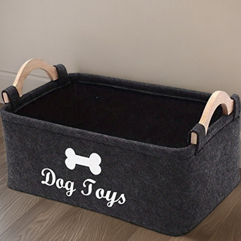 Caja de Almacenamiento de Juguete para Mascotas de Fieltro Duradero, Cesta de Lavandería para Perros y Gatos, Organizador para el Hogar - Poliéster, Suministros de Limpieza, Moda