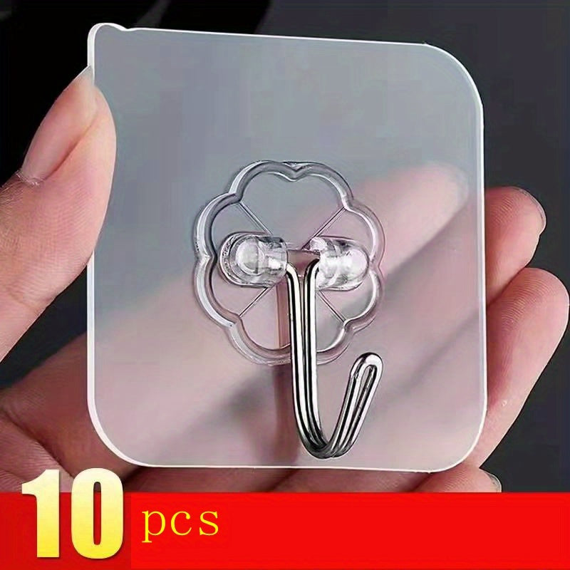 10/7 ganchos adhesivos resistentes para cocina, soporte de pared para baño con ventosas sin taladro, ganchos multifuncionales para toallas y almacenamiento, diseño elegante de metal para cocinas y baños modernos, ganchos utilitarios