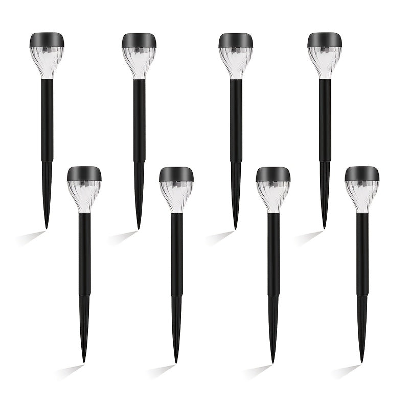 8/10/12pcs Luces de Palo Estilo Nuevo para Exteriores, Luz Cálida LED Proyector para Caminos con Superficie Pulida, Panel Solar y Batería de Níquel Desmontable, Iluminación para Jardines, Patios y Villas