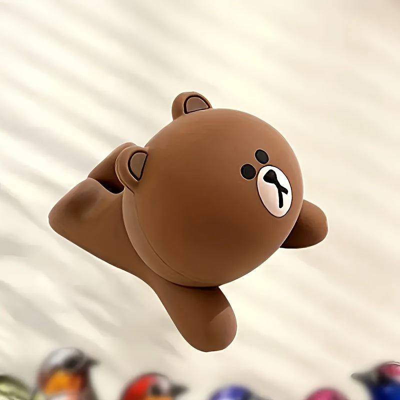 Soporte para Teléfono de Oso de Peluche Impermeable de 1 Pieza, Base Decorativa de Plástico, Adecuado para Hogar y Oficina, Ideal para Regalos de Vacaciones y Cumpleaños