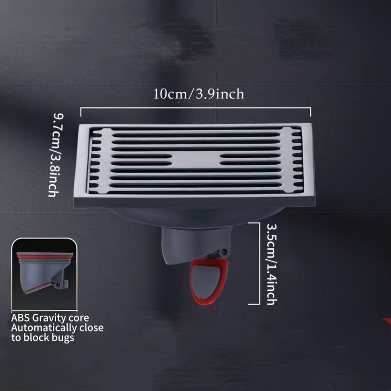 1 pza. Desagüe cuadrado para ducha, desagüe de baño con filtro de pelo, cubierta de desagüe de ducha fácil de instalar y limpiar, malla de filtro de acero inoxidable, accesorios de baño Baño/Accesorios de baño