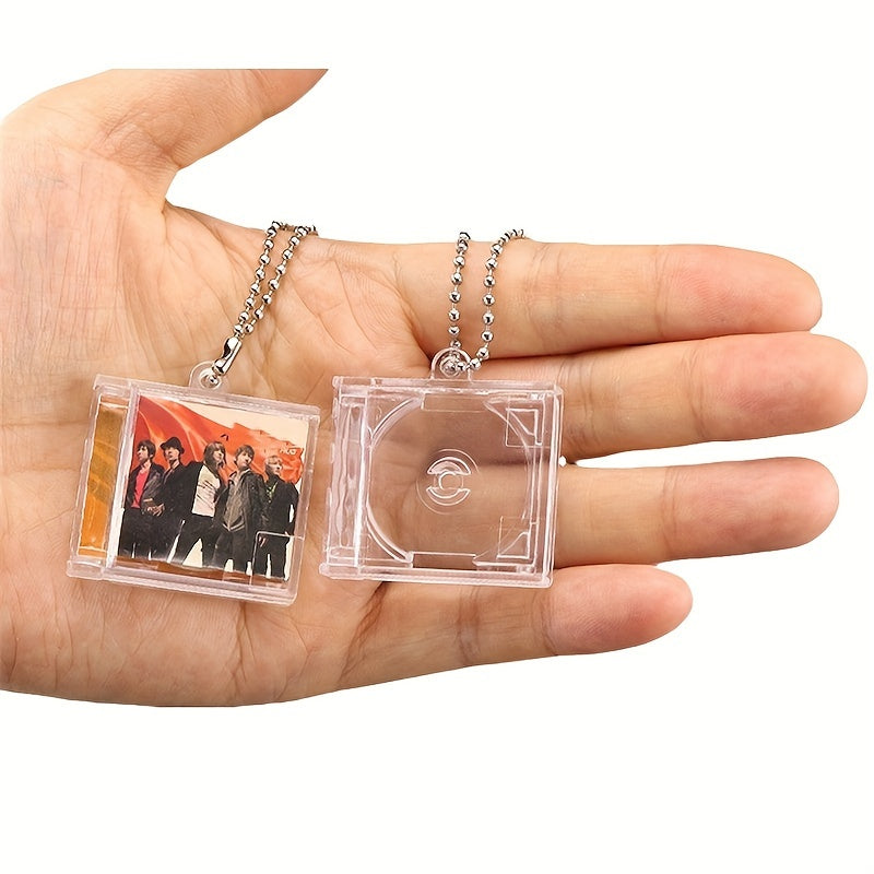 5 unidades de Mini Estuches de CD con llavero, Cajas de plástico transparente con cadenas, Material de plástico duradero, para entusiastas de la música