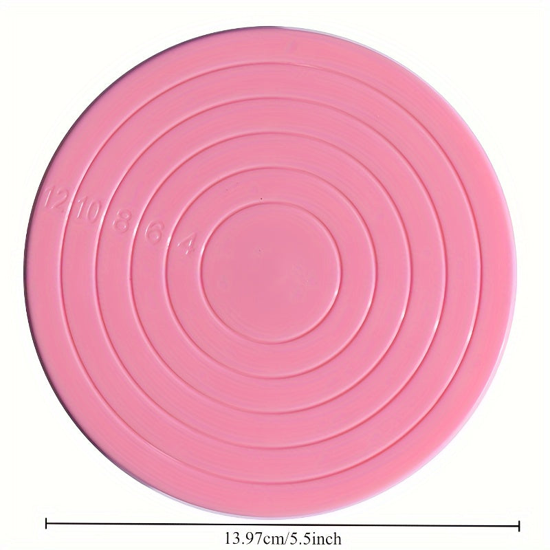 1 base giratoria para decorar galletas, 360° de rotación fácil, 13.97 cm, plástico resistente, herramienta práctica para repostería DIY, resultados profesionales, construcción robusta