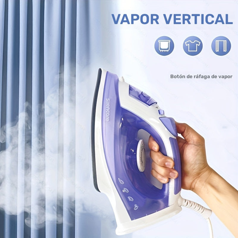 1 pieza de 1200W, plancha de vapor de alta potencia para ropa, plancha de vapor para ropa, base antiadherente, mano de obra doméstica, baja temperatura, hermética, alta presión, vapor, temperatura ajustable, antiobstrucción, multifuncional, agua pulveriz
