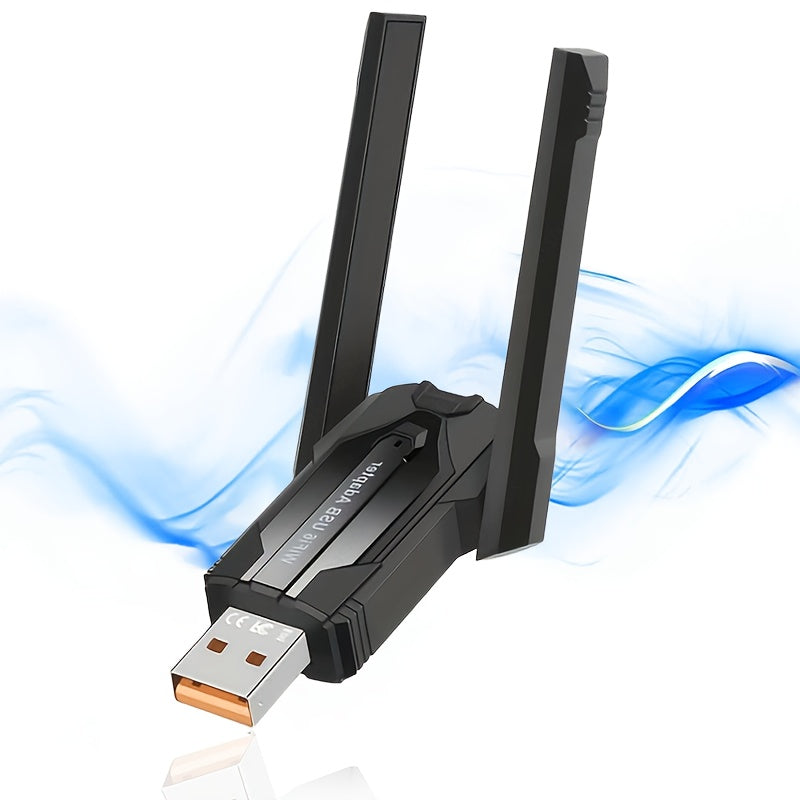 Adaptador USB WiFi 6 para PC de Escritorio, AX900 Mbps Cobertura Extensa Doble Banda 5G/2.4G USB 3.0 Transmisor sin varillas WiFi 6 Compatible con Windows 11/10/8/7
