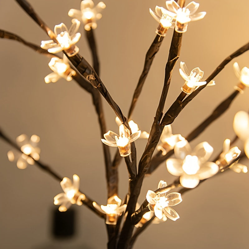 1 pza Luces de árbol de cerezo florecido, decoración para hogar, jardín y ciudad, bodas, cumpleaños, Navidad, festivales, fiestas, interiores y exteriores, luz blanca cálida
