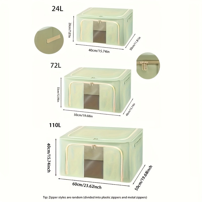 1pc Caja de Almacenamiento Plegable Sencilla, Bolsa con Cremallera de Gran Capacidad, Organizador Ligero Antipolvo para Armario, Caja Multifuncional para Ropa, Almacenamiento Debajo de la Cama