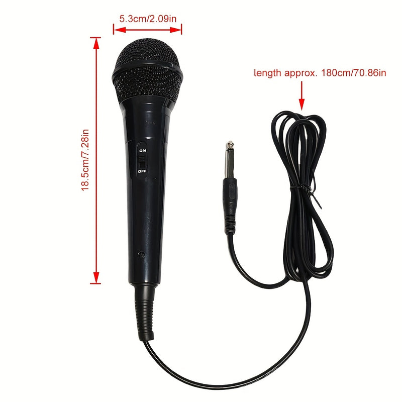 Micrófono de mano negro con cable y cubierta de espuma - Micrófono dinámico cardioide para karaoke, canto y oratoria | Ideal para entretenimiento en casa y uso profesional, micrófono de karaoke | Grado profesional | Micrófono duradero