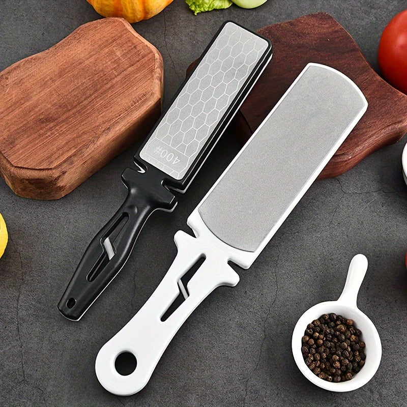 Afilar Cuchillos Manual 5-en-1 de 1 pieza con Piedra de Afilar de Doble Cara de Diamante y Cerámica Grano 400/1000 - Afilador Multicuchillas de Acero al Tungsteno para Cuchillos de Cocina, Tijeras, Cortadores - Diseño Portátil No Eléctrico para Uso Domés