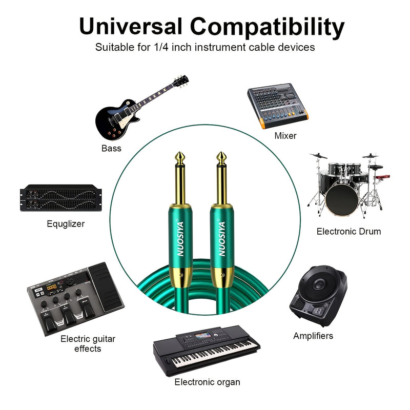 Cable de guitarra 10/20 pies, cable profesional para instrumentos doble blindado 6.35mm recto a recto/derecho a ángulo compatible con amplificador, bajo, teclado, mezclador y ecualizador. Artículo más vendido, temporada de graduación