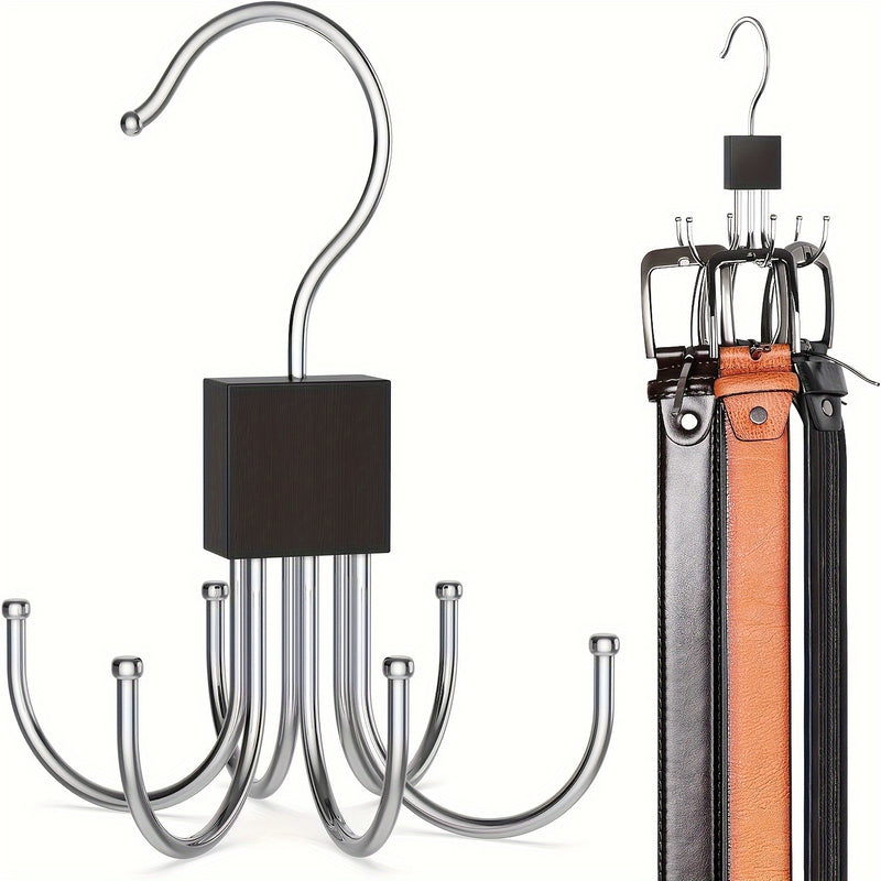 1pc / 2pcs Gancho de Almacenamiento de Bolsas Multi-Garras, Estante de Almacenamiento de Metal para Corbatas, Cinturones, Almacenamiento y Organización Doméstica para Dormitorio, Armario, Guardarropa, Hogar, Residencia Universitaria