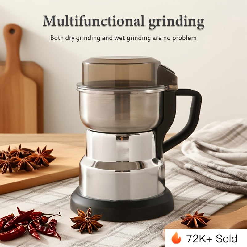 Molinillo Eléctrico para Café y Granos de 1 Pieza con 8 Cuchillas, Inicio con Un Botón, Protección Abierta de la Cubierta, Molienda Fina en Polvo para Especias, Granos y Hierbas (Diseño Vertical de 80g, 12500 RPM, Enchufe Estadounidense), Preparación de