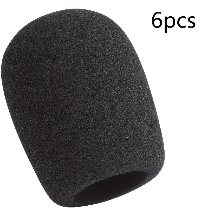 6 piezas de fundas de parabrisas de espuma negra para micrófonos - Duraderas, aislamiento acústico para uso portátil y de estudio, accesorios para micrófonos | Equipo profesional para micrófonos | Fundas de parabrisas de espuma