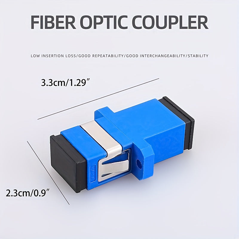 Adaptador de Acoplador de Fibra Óptica SC-SC de 1 pieza con Brida, Conector de Extensión Compatible con Cable de Parche de Modo Simple y Multimodo, Sin Carga, No Requiere Batería