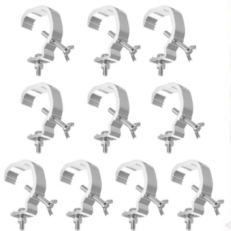 Juego de 10 Ganchos para Luces de Escenario FF, Gancho con Cierre Simple y Doble, Gancho para Faro, Gancho de Fundición de Aluminio para Luces de Palet Anchas de 20 Tarjetas de 30-52 Tubos