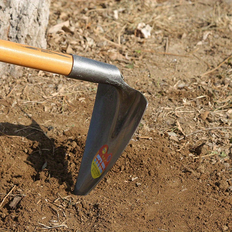 1 pieza de herramienta de jardinería de acero de manganeso de alta resistencia, pico triangular, mango ergonómico negro, ideal para jardinería, plantación y uso agrícola, diseño robusto, construcción duradera.