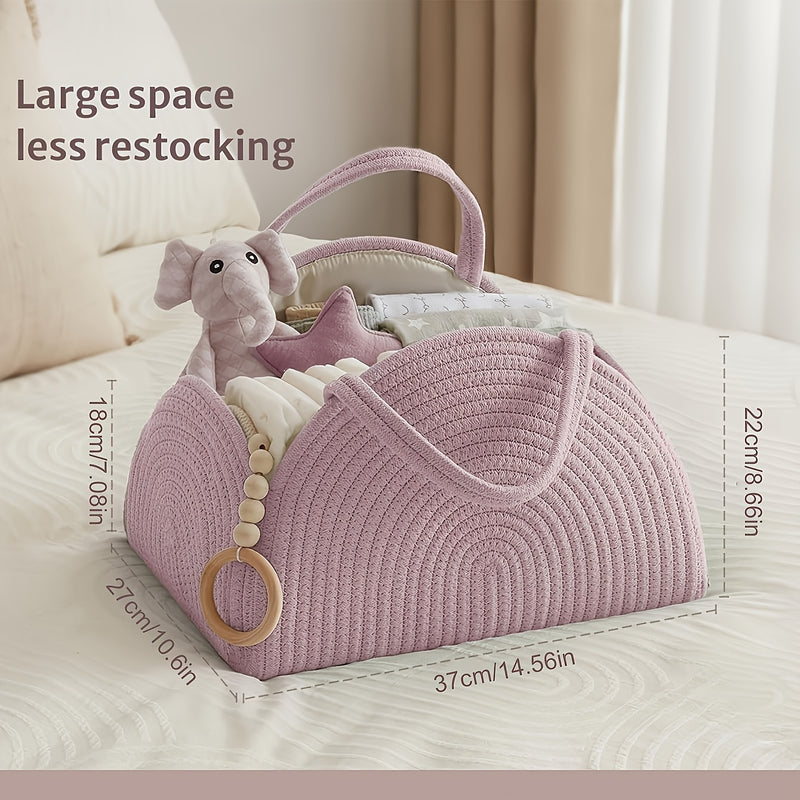Una gran caja de almacenamiento para duchas para niños y niñas, adecuada para almacenar pañales, perfecta para cochecitos, mesas de cambio y regalos para coche, en rosa claro.