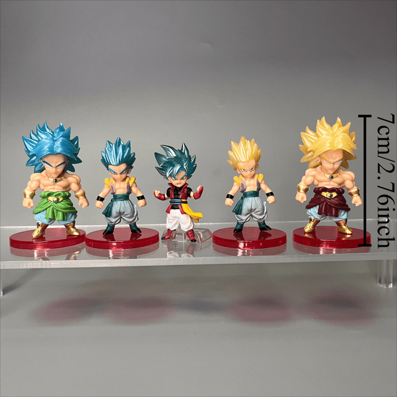 21 figuras de personajes populares del anime, incluyendo a los héroes Saiyan como Bulma, Vegeta y Piccolo, Frieza. Recibe 1 pieza al azar para decoración de escritorio