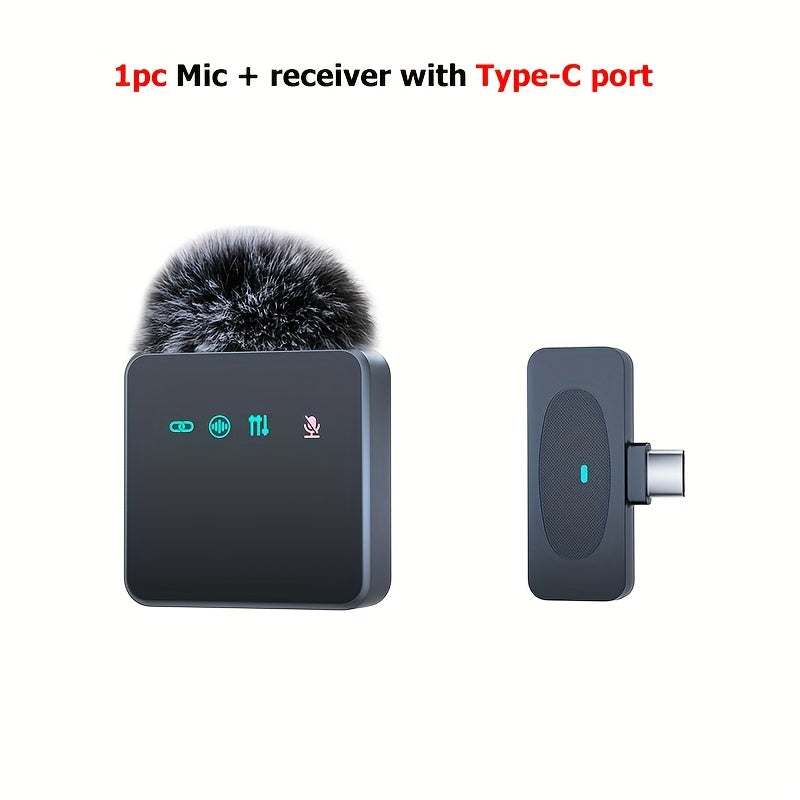 Sistema de micrófono de solapa inalámbrico profesional SENWUKO - Carga USB-C, batería de litio, grabación silenciosa con función de silencio, diseño moderno en negro para streaming y llamadas, SENWUK
