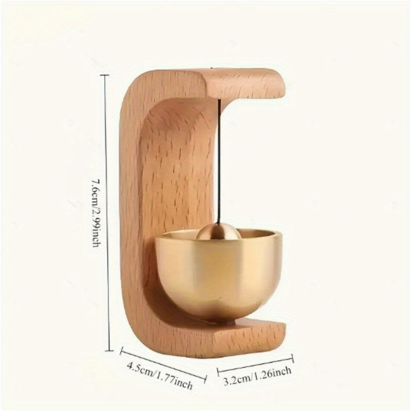 1pieza / 3pcs Campana de viento de latón magnético Timbre inalámbrico de puerta de madera sólida Campana de viento magnética Colgante de entrada Decoración del hogar