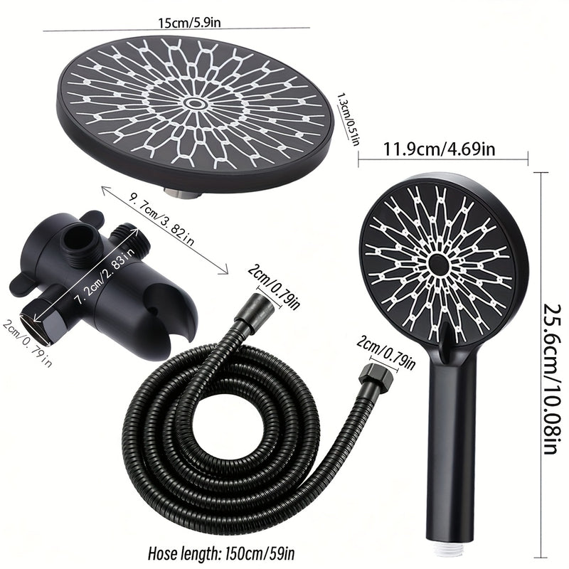 Cabezal de Ducha de Alta Presión de 6" - Acero Inoxidable, Montado en la Pared para una Experiencia de Baño Lujosa en Casa y Hotel