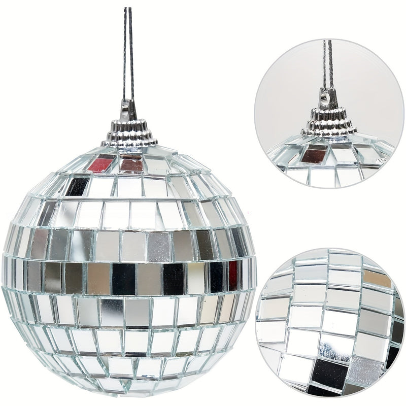 Esfera de vidrio decorativa de 4 pulgadas para fiestas, bodas - Diseño de suspensión no eléctrico adecuado para DJs, clubes, quinceañeras, decoraciones de Navidad, Halloween, Día de San Patricio (Paquete de 1)