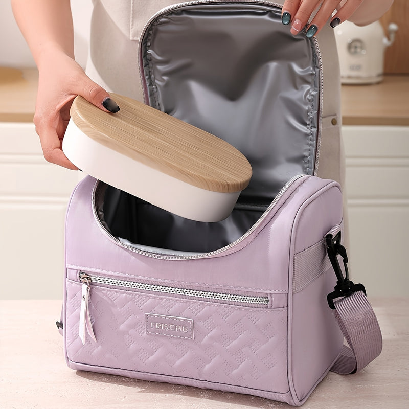 1 caja de almuerzo aislada CJORWYN para mujeres y hombres - Bolsa refrigerante de gran capacidad con correa de hombro ajustable, poliéster duradero, sin contacto con alimentos, ideal para oficina, escuela, picnic, camping, viajes, caja de almuerzo aislada