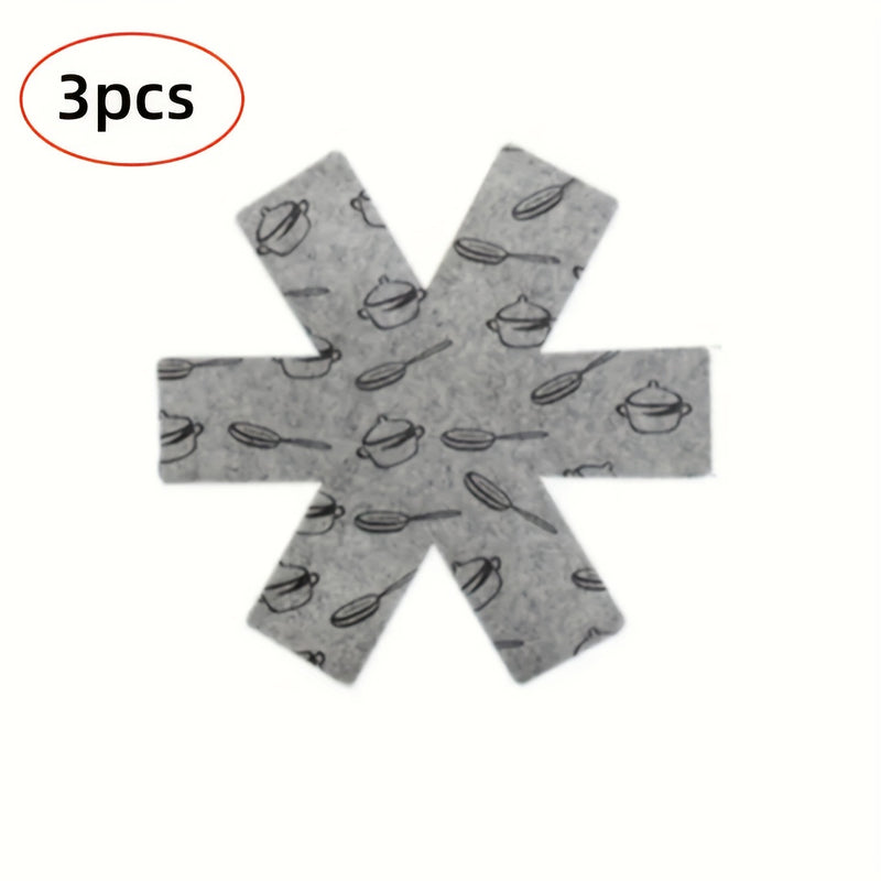 Conjunto de 3 Protectores Duraderos para Ollas y Sartenes de Plástico - Separadores Antideslizantes para Prevenir Arañazos y Daños al Apilar, Adecuados para Ollas con Fondo Plano, Fáciles de Limpiar y Recortar para un Ajuste Perfecto