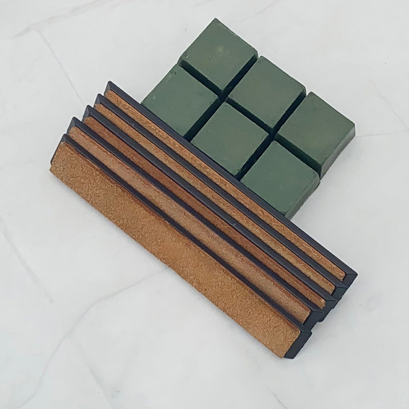 Kit de Afilador de Cuchillos de Cuero Sintético Premium - Aleación de Aluminio, Grano de Diamante, Afilado Manual y Cera de Pulido para Resultados Profesionales