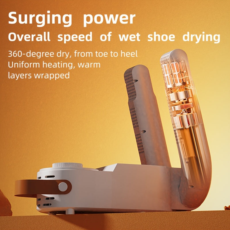 Secador de zapatos UV plegable, secado rápido por calor, control inteligente de temperatura constante, enchufe estadounidense de 110 V-130 V, desodorizante portátil con función de temporización automática para uso doméstico.