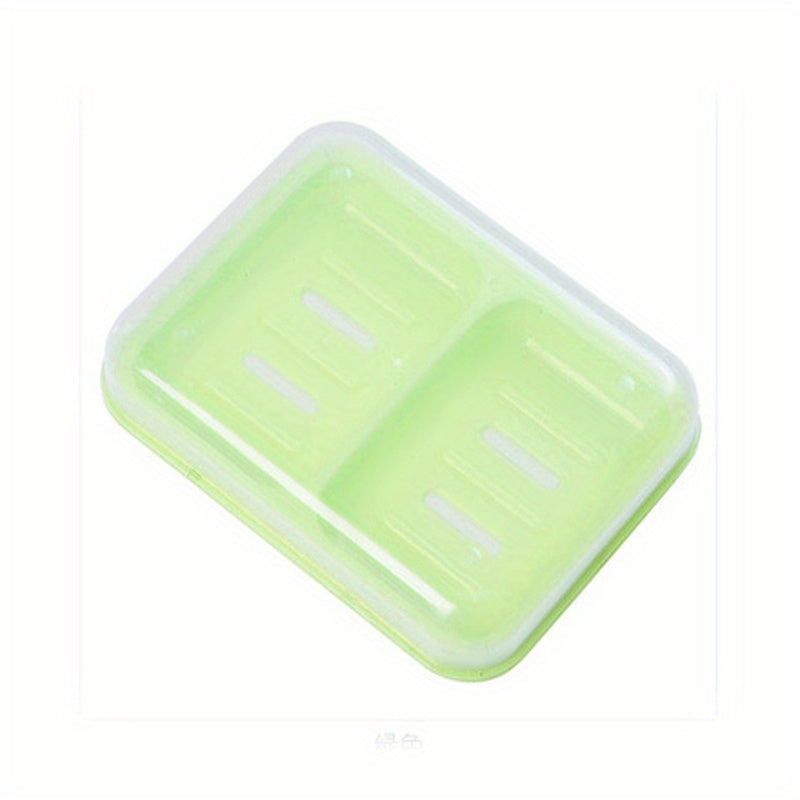 1 Pieza, Caja De Jabón De Drenaje De Doble Rejilla, Jabonera De Plástico Con Tapa, Accesorios De Baño