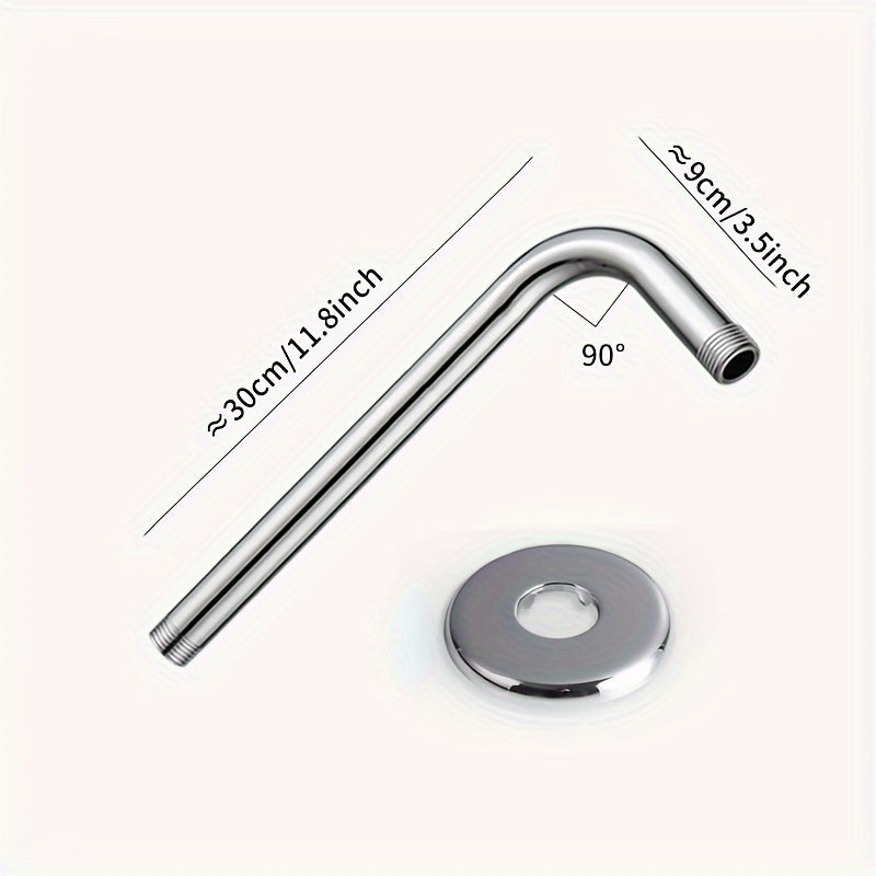 1 brazo de ducha extendido montado en la pared, barra transversal extendida de ducha de acero inoxidable, múltiples longitudes, negro/plata opcional, accesorios de baño, herramientas de baño