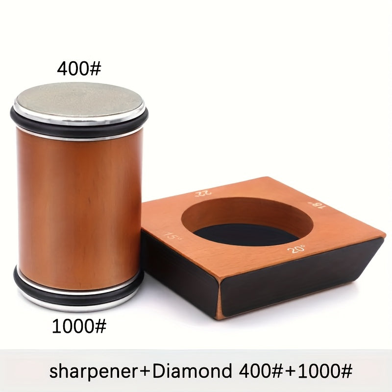 Afilar Giratorio, Soporte Magnético para Cuchillos con Piedra de Afilado Diamantada en Ángulos de 15°, 18° y 22° Herramienta Profesional de Cocina Portátil Duradera Fácil de Reemplazar, Regalo Perfecto para Navidad, Año Nuevo o Cumpleaños