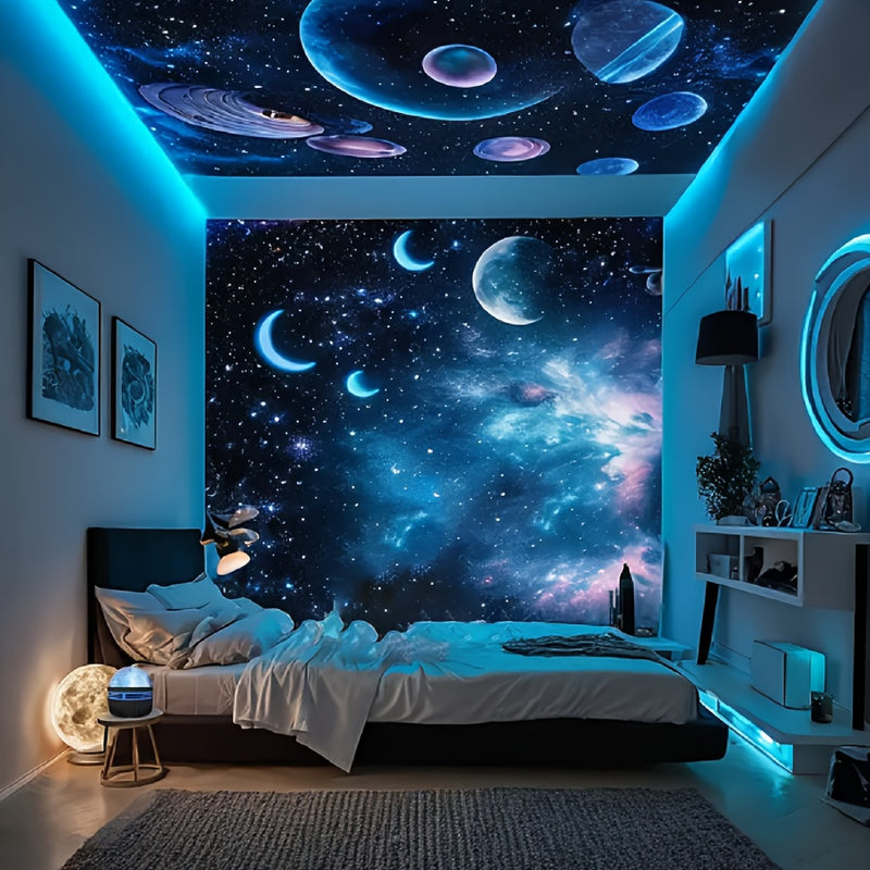 1pc Proyector de Efecto Ondas Acuáticas - Luz LED Cambiante con Control Remoto, Iluminación Ambiental Cielo Estrellado y Atardecer para Dormitorio, Sala, Regalo Festivo, Decoración del Hogar, Alta Calidad, Relajación