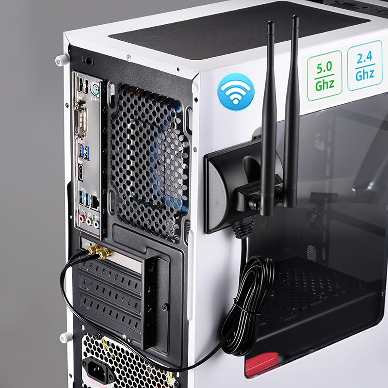 Antena de WiFi 6 6E de triple banda de 6dBi 2,4 GHz + 5 GHz con base magnética para router de WiFi 6 6E, computadora de escritorio con tarjeta WiFi 6E PCI-E y placa base para juegos de WiFi