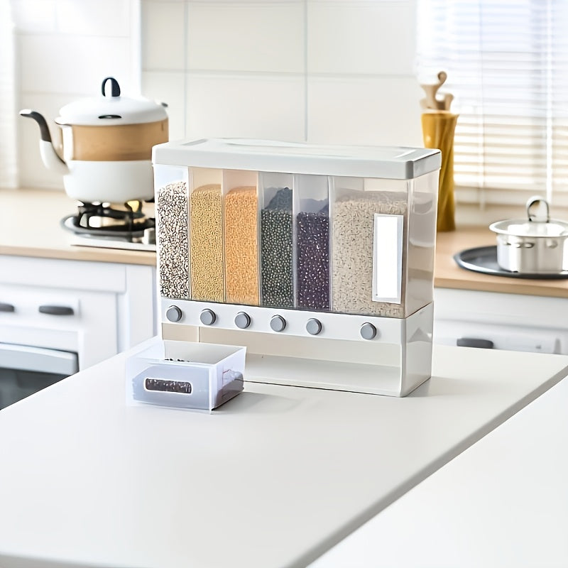 Contenedor de almacenamiento de alimentos hermético y espacioso con tapa - Impermeable a la humedad y a los insectos, adecuado para almacenar granos, harina, arroz y comida para mascotas - Adecuado para camping, comedor y uso de cocina