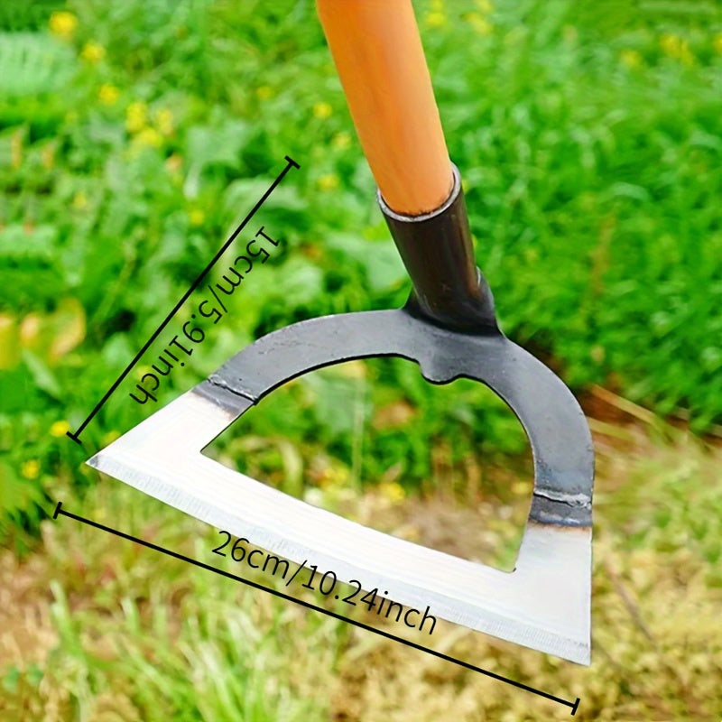 Pala de rastrillar hueca de alta resistencia - Filos afilados y dentados para romper el suelo de manera eficiente, herramienta de jardinería de metal duradera para huertos de verduras y uso al aire libre, sin mango incluido, herramienta de rastrillar par