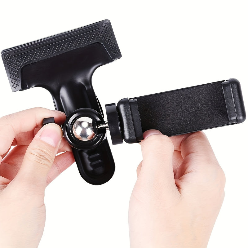 Soporte para Smartphone con Cabezal de Guitarra Giratorio 360° - Abrazadera Ajustable, Soporte para Transmisiones en Vivo y Grabación, Material PE Negro, Compatible con Escritorio y Uso con Trípode, Fotografía Móvil|Soporte Versátil para Smartphone|Mater