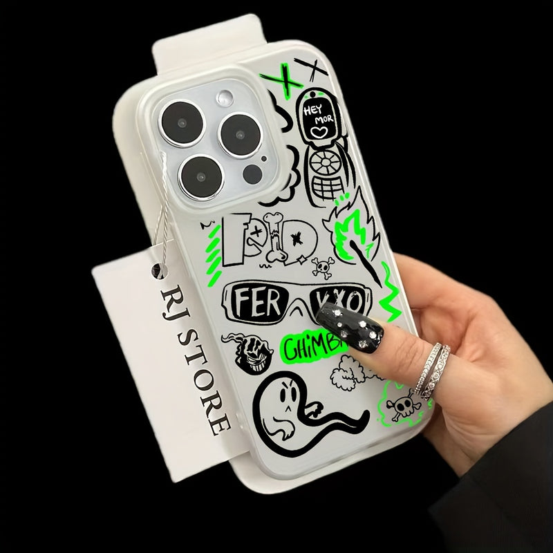 Funda para iPhone con diseño artístico de graffiti The Rapper Fer-Xxos, compatible con iPhone 16, 15, 14, 13, 12, 11 Pro Max, Mini, XR, XS, X, 7, 8 Plus, cubierta trasera suave de TPU mate