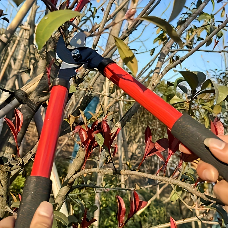 1 pieza de tijeras de poda de alta resistencia con cuchillas de acero de carbono afiladas - Manijas ergonómicas, ideales para ramas gruesas, árboles frutales y tallos de flores - Herramienta de jardinería manual para podar sin esfuerzo, mantenimiento de