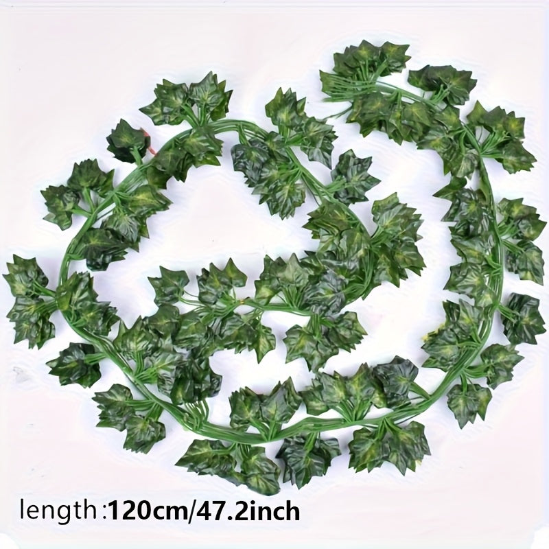 12pcs Enredaderas Artificiales de Hiedra, Guirnalda de Hojas Colgantes de Plantas de Hiedra para Decoración de Pared de Habitación, Jardín, Oficina, Boda, Guirnalda de Hojas de Hiedra Verde para Colgar en la Pared, Decoración de Jardín para el Hogar, Fal