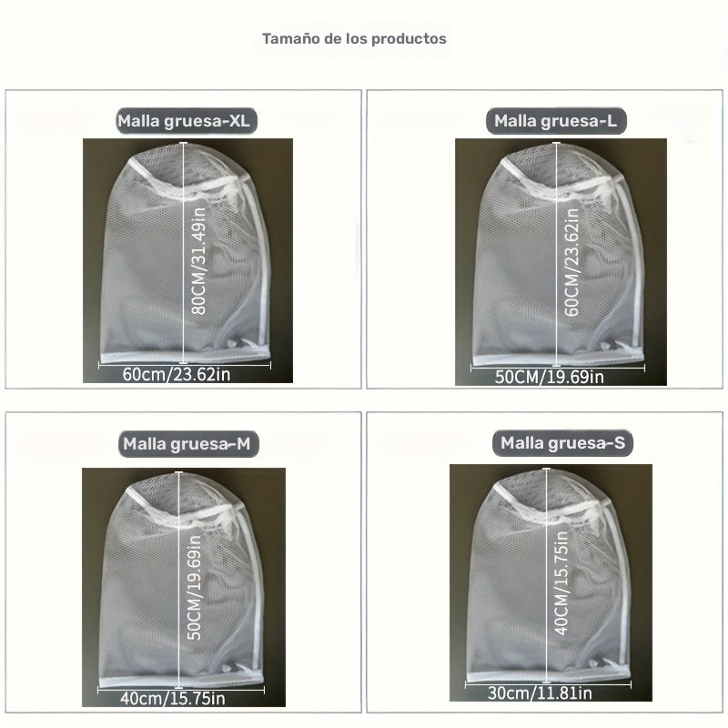 Bolsa de malla para ropa con cierre de cordón, lavable en lavadora, ideal para blusas, calcetines, medias y ropa interior, 4 tamaños disponibles (59.99 cm x 79.98 cm), perfecta para viajes y uso en el hogar