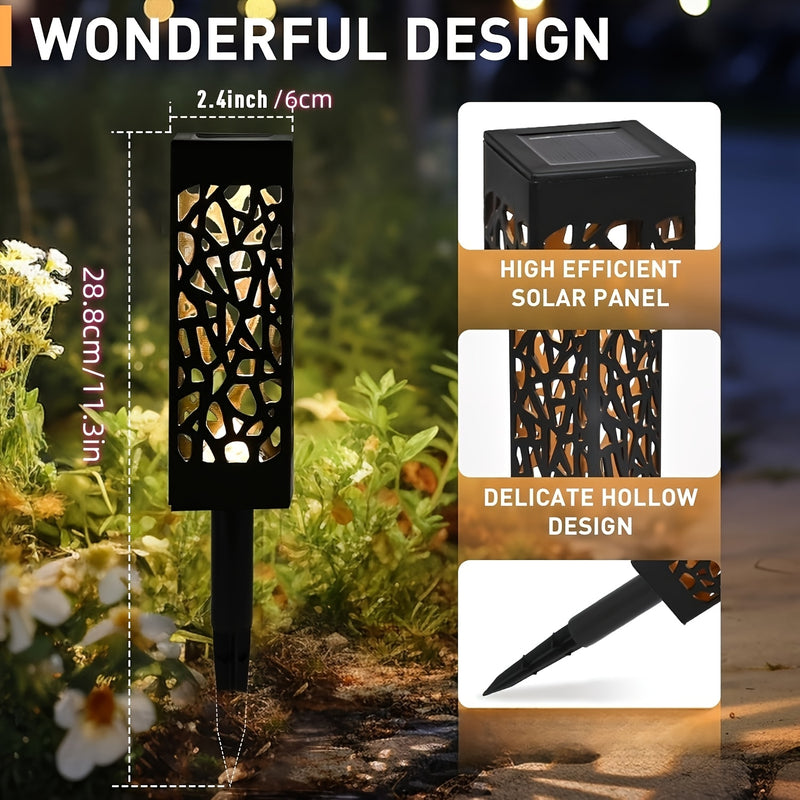 6 piezas de iluminación solar para exteriores, iluminación comercial de calles, luces decorativas de senderos solares, iluminación de áreas, luces de césped de patio, IP44, iluminación solar LED para exteriores, jardín y paisajismo.