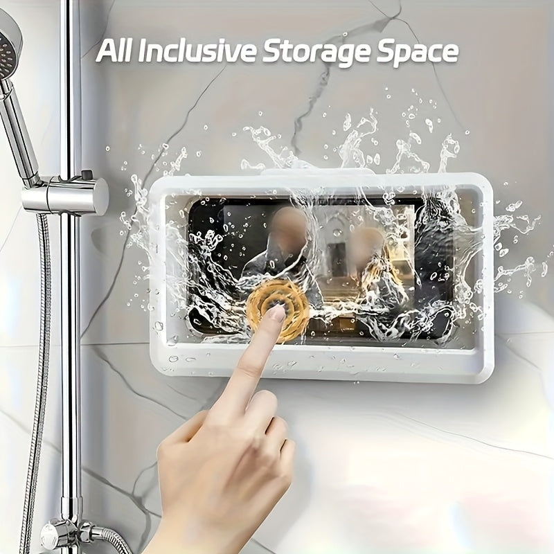 Soporte para teléfono móvil de alta calidad para ducha, antiniebla, giratorio 360°, pantalla táctil, ángulo ajustable, gancho de alta sensibilidad, material ABS para uso en baño